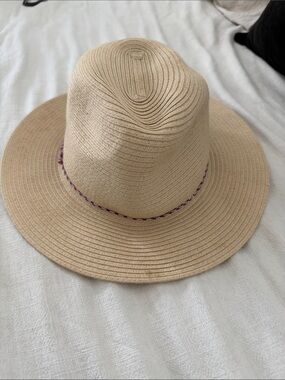 Encote Beige Straw Rancher Hat with Braided Accent
